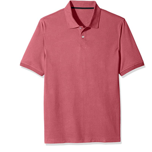 Men's <b>Red</b> Short Sleeve Polyester/Cotton Vintage Eco-Friendly Solid Casual Breathable Pique Knitted for Shirt - Product Image 1