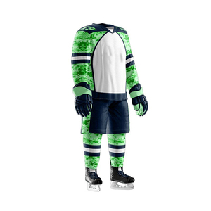 Uniformes de hockey sur glace personnalisés en gros avec logo, 100 % polyester respirant, imprimés par transfert thermique, pour sports d'équipe décontractés, du Pakistan - Product Image 4