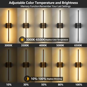 LED moderno applique da parete 2-Pack minimalista da interni nero opaco finitura luci Decorative da parete per soggiorno Hotel a casa - Product Image 6