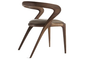 Modern Midcentury Wood <b>Armchair</b> Upholstered Leather Seat <b>Dining</b> Chair Home Furniture - Product Image 6