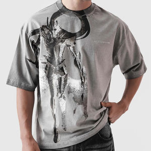 Camiseta Gráfica de Anime Igris al por Mayor, Ajuste Holgado, Estilo Urbano, Logotipo Personalizado, Algodón, Manga Corta, Unisex, Proveedor OEM/ODM - Product Image 3