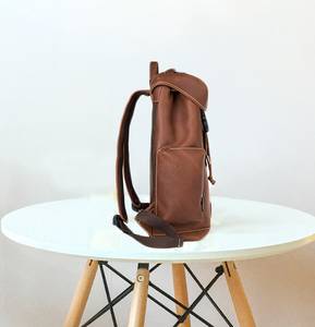 Padded Laptop Leather <b>Backpack</b> <b>Waterproof</b> Anti-Theft Vintage Rucksack Genuine Leather Travel Gear LBP-0326 - Product Image 6