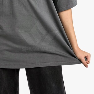 Camiseta de Verano para Mujer, Oversize, de Color Sólido, de Algodón, Cuello Redondo, Manga Corta, Corte Holgado, Larga, Transpirable y Ecológica - Product Image 4