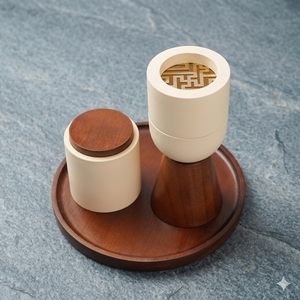 Luxury Wooden Oud Burner Set with Mother of Pearl Detailing Religious Bakhoor Gift Set for Weddings and Eid - Product Image 1