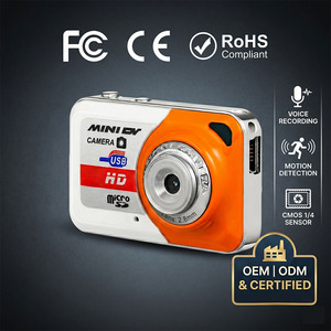 Mini Cámara Retro HD para Niños, Cámara <span class=keywords><strong>CCD</strong></span> de Bolsillo para Fotos y Vlogs, Ideal para Estudiantes y Fiestas, Modelo X6 con Tarjeta de Memoria - Product Image 1
