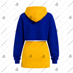Vêtements de sororité grecque Sigma Gamma Rho en gros pour femmes, ensemble 2 pièces brodé bicolore, sweat à capuche court zippé et mini-jupe - Product Image 2