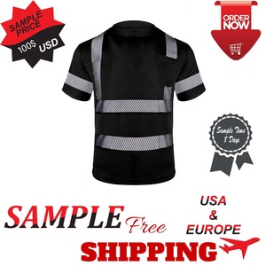 High Visibility Reflective Safety <b>T</b> <b>Shirt</b> Short Sleeve Workwear <b>Shirt</b> Breathable Quick Dry Men for Construction Warehouse - Product Image 5