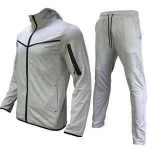 Conjunto Deportivo Retro de Color Block con Chaqueta con Capucha y Cremallera de Manga Larga con Bolsillos Laterales, Transpirable, para Otoño - Product Image 3
