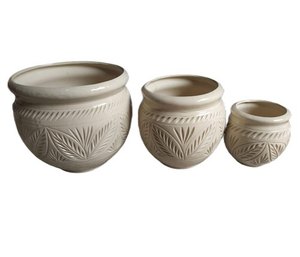 Macetas Minimalistas de Cerámica para Flores, Decorativas para Hogar y Jardín, Porta Macetas Individual Verde Tallado a Mano - Product Image 2