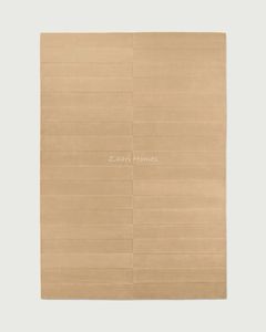 Tapis en laine de Nouvelle-Zélande tissé à la main, style minimaliste et luxueux – Beige lin, tapis design moderne uni - Product Image 1