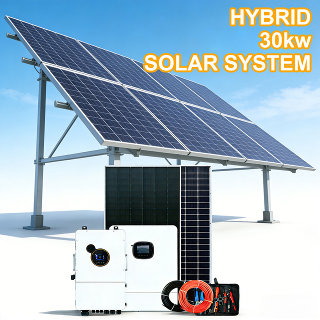 New Arrival Roof-Mounting Power Supply Without Interruption 30kW Grid-tied & Off-grid Hybrid PV System