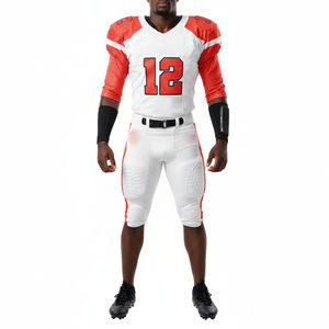 Ensembles d'uniformes de football américain vierges personnalisables par sublimation OEM, respirants, grandes tailles, manches courtes, 100 % polyester, vente en gros - Product Image 5