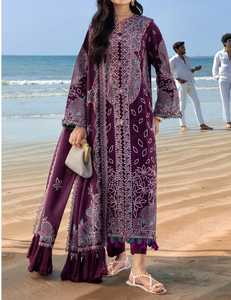 Vestido Shalwar Kameez Azul de Chifón para Mujer de Ismail Impex - La Mejor Calidad, Estilo de Fiesta, Precio Bajo de Pakistán e India - Product Image 5