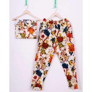 ชุดนอนผ้าฝ้ายแท้ 100% พิมพ์ลายดอกไม้ คอวี แขนยาว สวมใส่สบาย ระบายอากาศได้ดี หรูหรา ทำด้วยมือ สำหรับผู้หญิง เหมาะสำหรับฤดูใบไม้ผลิ/ฤดูใบไม้ร่วง ฤดูหนาว หลายสี - Product Image 3