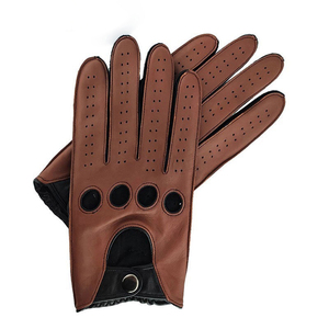 Gants de conduite en cuir d'agneau vert de qualité supérieure pour hommes et femmes, doux, respirants, à doigts complets, protection UV, antidérapants pour la course automobile - Product Image 5