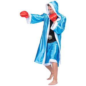 Disfraz de Boxeador para Hombre Adulto, Talla Única, Color Azul, Bata de Campeón de Boxeo para Fiestas y Eventos Temáticos - Product Image 3