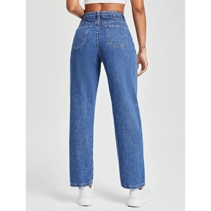Jeans de Pierna Ancha para Mujer, Estampado de Mariposas, Jeans de Mezclilla Elásticos - Product Image 3
