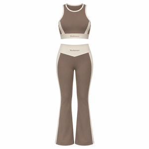 Conjunto Deportivo de Yoga de 2 Piezas para Mujer, Manga Larga, Secado Rápido, Ropa Deportiva para Pilates, Gimnasio, Fitness, Personalizable - Product Image 1