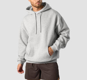 Sweat à capuche surdimensionné personnalisé pour homme en molleton de coton épais, respirant, séchage rapide, avec poche kangourou, teint uni, imprimé numérique - Product Image 5