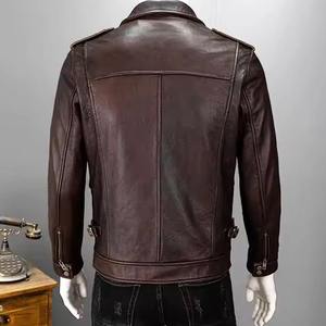 Blouson aviateur en cuir classique à prix d'usine, blouson aviateur en cuir pour hommes, prêt à être expédié pour les acheteurs en gros - Product Image 3