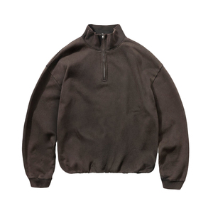 Sudadera de cuello alto con cremallera de un cuarto para hombre, de algodón, de gran tamaño, corte holgado, con logotipo personalizado, OEM, ODM, marca privada, la más vendida. - Product Image 1