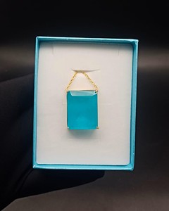 Collier pendentif en quartz bleu aqua, bijoux en pierres précieuses naturelles, collier en pierre de guérison fait main, cadeau - Product Image 2