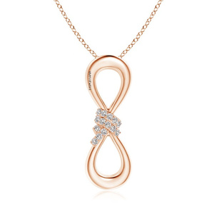 Pendentif Infinity en diamant de laboratoire, or 10K 14K 18K, argent 925 935, pour femme, cadeau de mariage, moderne, minimaliste, raffiné - Product Image 3