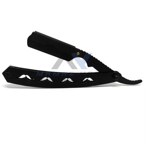 Rasoir à moustache professionnel en acier inoxydable, rasoir droit pliable avec support de lame à verrouillage pivotant pour hommes, rasoir à barbe - Product Image 2