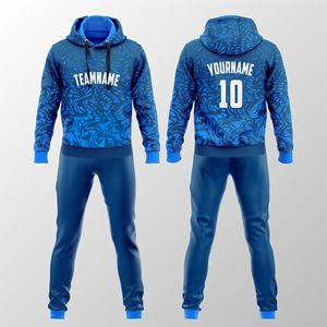 Ensemble survêtement personnalisé avec capuche, imprimé par sublimation, vêtements de sport avec nom et numéro, unisexe, 100% polyester respirant, automne, 2-en-1 - Product Image 1