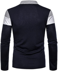 KIVOTECH เสื้อแฟชั่นใหม่ ผ้าฝ้าย 100% ถักทอเนื้อแน่น สำหรับผู้ชาย คอตั้ง คุณภาพสูง แขนสั้น - Product Image 2