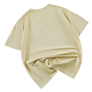 Camiseta Casual de Moda para Hombre, Estilo Urbano, Color Beige Lavado, Ecológica, Transpirable, de Algodón Premium, Corte Holgado - Product Image 2