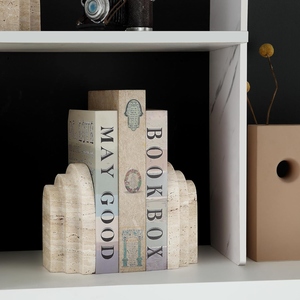New Trending design Modern marble <b>book</b> ends for shelves decorative natural stone bookends heavy duty bookshelf holder - Product Image 2