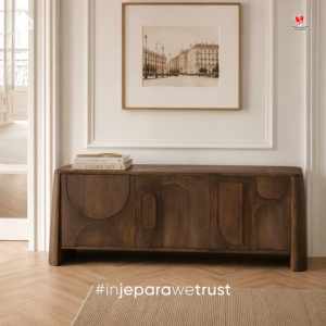 Aparador de Madera Maciza, Mueble Moderno Tipo Buffet, Consola de Almacenamiento Ecológica de Gran Capacidad para Sala de Estar, Comedor o Apartamento - Product Image 1