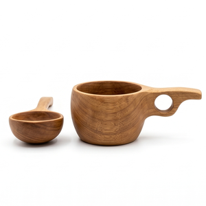 Tasse Kuksa en bois de teck de qualité supérieure, faite à la main, à trou unique, pour café, écologique, pour camping et extérieur, vaisselle de table, prix de gros - Product Image 3