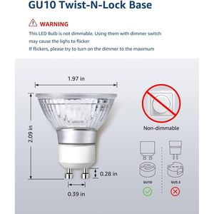 Set di 10 Lampadine LED GU10 Non Dimmerabili 5000K Luce Bianca Diurna 4W per Illuminazione a Binario Incassato - Product Image 5