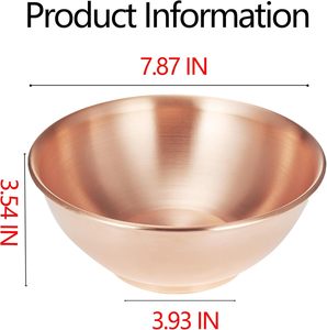 Bol en cuivre pur 99,99% authentique, bol à mélanger en cuivre épais, articles en cuivre faits à la main pour la cuisine, préparation de salades - Product Image 3