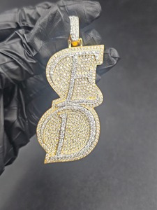 Pendentif lettre ED en moissanite, argent 925, cristal, strass, micro-incrustation, style hip-hop, bijoux pour homme, cadeau - Product Image 1
