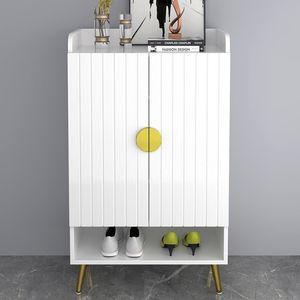 Yellar Nordic 5-Tier bianco scarpiera ingresso ripiano aperto con porte per scarpiere - Product Image 2