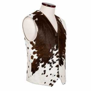 Chaleco de Cuero Vacuno para Hombre, sin Cuello, a Cuadros, Ropa de Invierno, Cierre de un Botón, Estilo Casual, Secado Rápido - Product Image 3