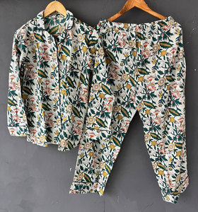Ensemble pyjama en coton imprimé pour femmes, décontracté et à la mode, doux, deux pièces, tenue de nuit confortable, vêtements de nuit - Product Image 4