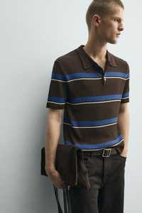เสื้อถักลายริบสีน้ำตาลสำหรับผู้ชาย ลายทางตัดกัน โลโก้สั่งทำได้ ป้องกันการหดตัว ไซส์ XL-4XL รับผลิตตามแบบ (OEM) แขนสั้น ขายส่ง - Product Image 3