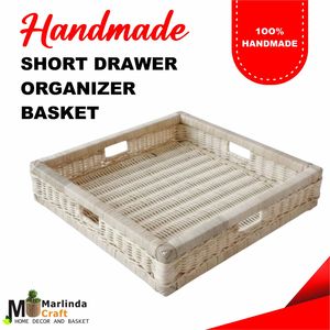 Organizador de Cajones Corto, Cesta de Ratán Artesanal - Product Image 1