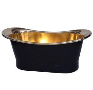 Bañera independiente de latón puro hecha a mano con acabado negro martillado a precio económico. - Product Image 1