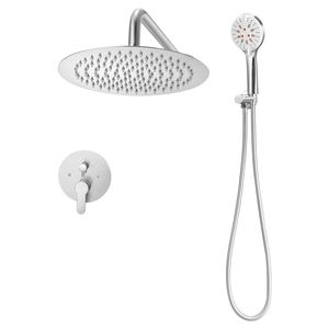 Set Doccia a Pioggia da Parete 10 Pollici con Soffione e Doccetta, Sistema Bagno con Rubinetto e Accessori - Product Image 1