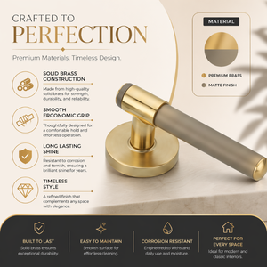 Designer Mortise <b>Handle</b> Set Brass Sleek Modern Custom Size Heavy Duty Premium Finish Villa Home Office Main Door - Product Image 5