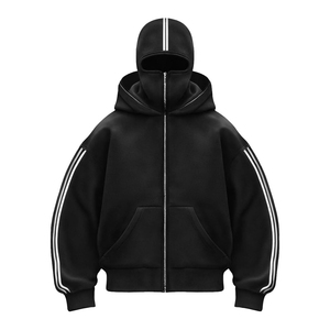 Sweat-shirt à capuche zippé intégral personnalisé pour homme, automne, 100% coton molletonné 320g, respirant, écologique, coupe-vent, imprimé numériquement - Product Image 1