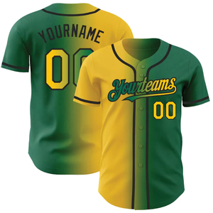 Maillots de baseball personnalisés en polyester de haute qualité, rouge et noir, rose-bleu clair, authentiques, dégradés, tendance - Product Image 2