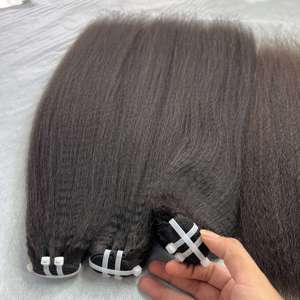100% vrais cheveux humains non traités vietnamiens crus, cheveux humains non traités cheveux crépus raides, prix de gros - Product Image 5