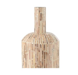 Handmade Tabletop <b>Vase</b> with Mother of Pearl Mosaic Design Coastal Style for Floral Display - Product Image 2