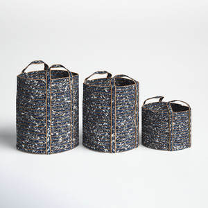 Panier de rangement décoratif en jonc de mer naturel accessoire décoratif tissé pour la maison - Product Image 3